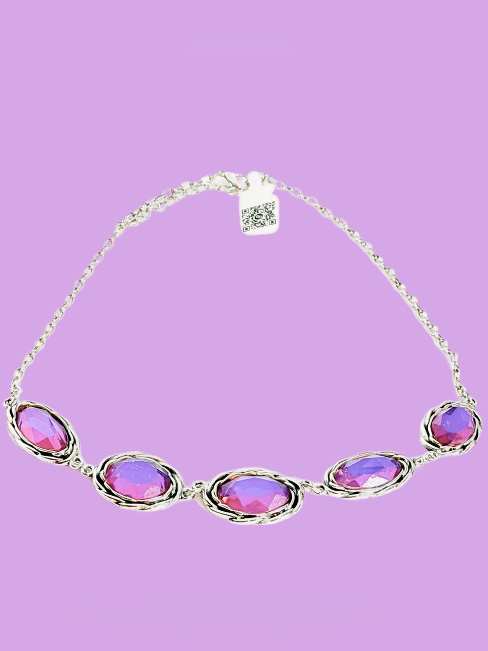 NWT NIB PARK LANE JEWELRY SIMPLY STUNNING MYSTIC FIRE 5 GEMS SILVER NECKLACE